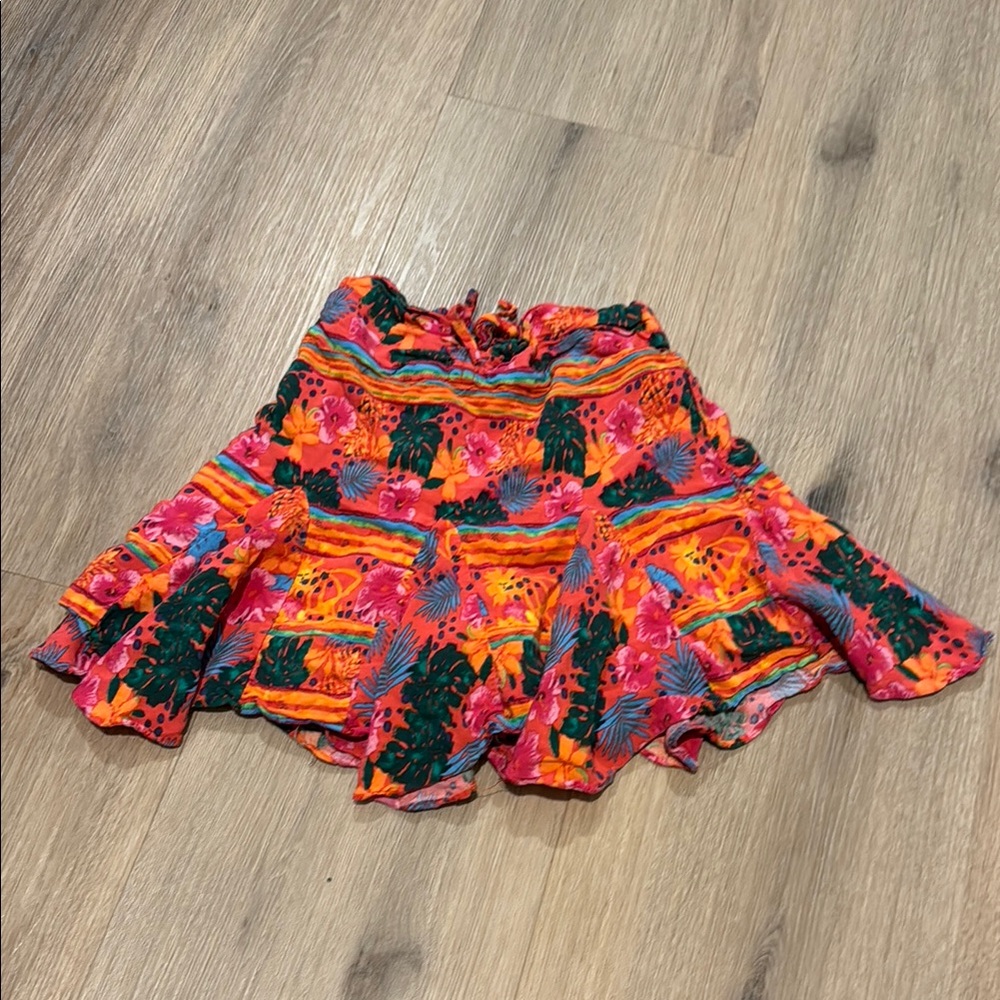 Chelsea and Violet Girls Multicolored Mini Skater Skort with Ruffled Tiers